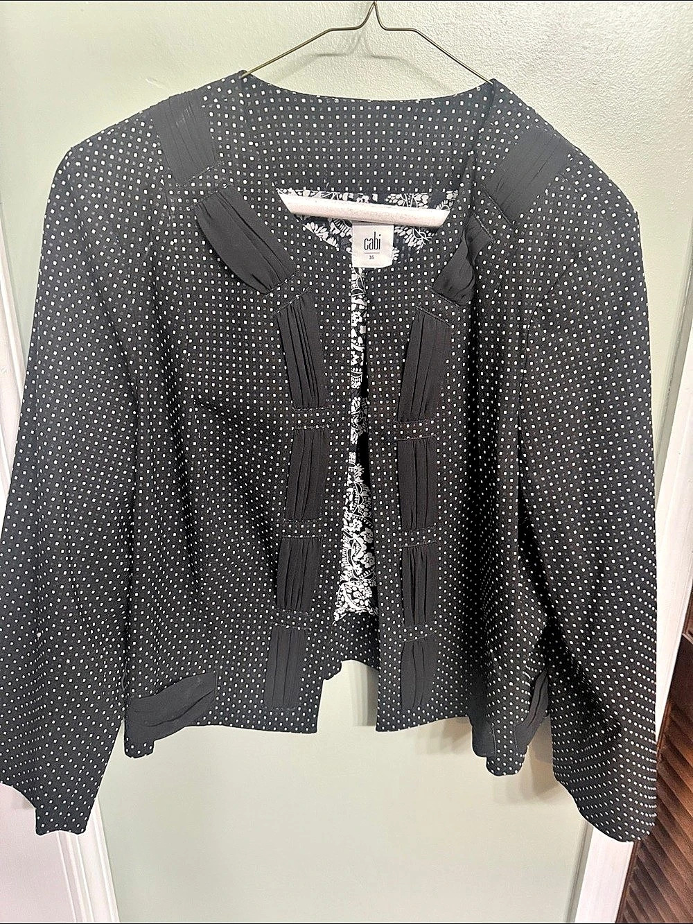 Cabi Polka Dot Jacket Black & White Size 16 Like New
